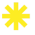 Icono de asterisco amarillo sobre fondo negro