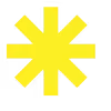 Icono de asterisco amarillo sobre fondo negro